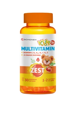 Зест (ZEST) Кідз Мультивітамін жувальні пастилки у формі ведмедиків для дітей №30