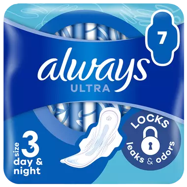 Прокладки Олвейс Ультра День и Ночь (Always Ultra Day& Night) ароматизированные 3 размер, 6 капель 7 шт