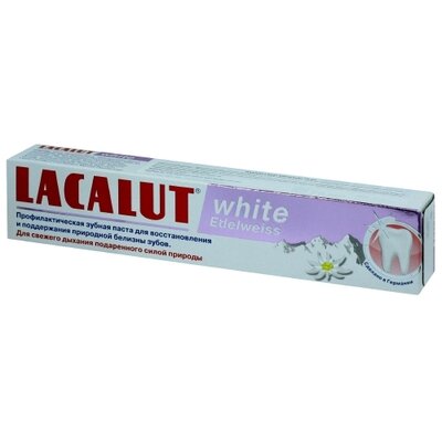 Зубная паста Лакалут Вайт (Lacalut White) эдельвейс 75 мл — Фото 1