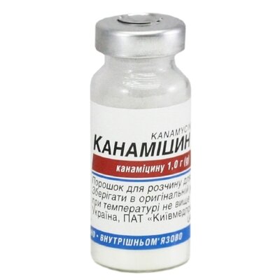 Канаміцин порошок для ін'єкцій 1000 мг флакон №1 — Фото 1