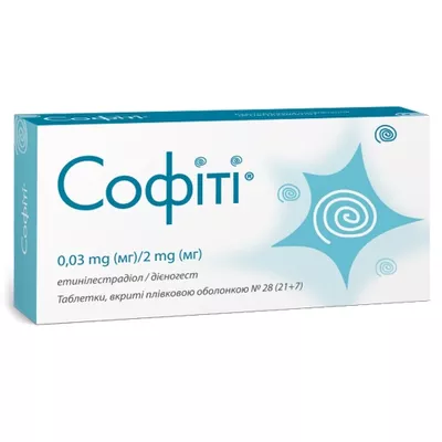 Софити таблетки покрытые оболочкой 0,03 мг/2 мг №28 — Фото 1