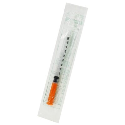 Шприц 1 мл U-100 інсуліновий з голкою (0,33 мм*13 мм) Медікеа (Medicare) 1 шт — Фото 1