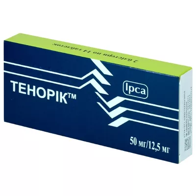 Тенорік таблетки вкриті оболонкою 50 мг/12,5 мг №28 — Фото 1
