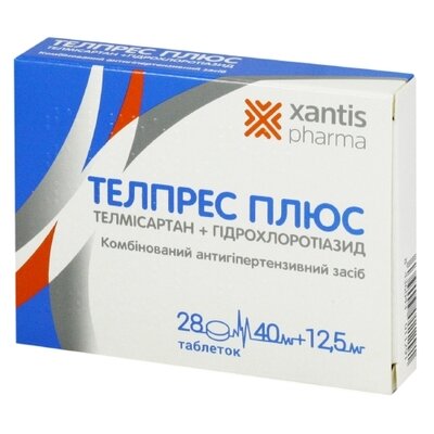 Телпрес Плюс таблетки 40 мг/12,5 мг №28 — Фото 1