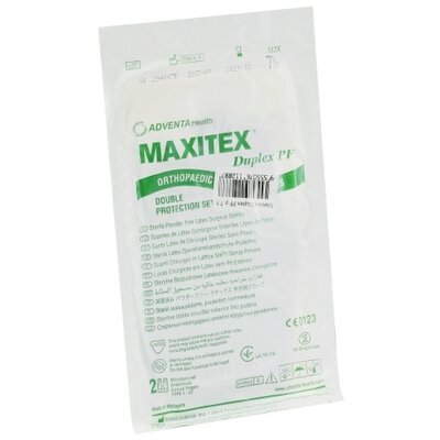 Перчатки хирургические латексные стерильные Макситекс дюплекс PF (Maxitex Duplex PF) неприпудренные размер 7,5 1 пара — Фото 1