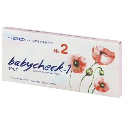 Тест-смужка Babycheck-1 для визначення вагітності 2 шт — Фото 1