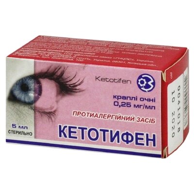 Кетотифен краплі очні 0,025% флакон 5 мл — Фото 1