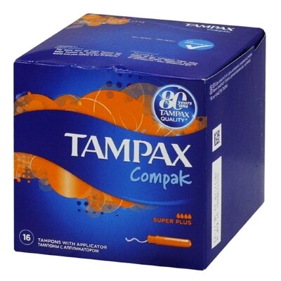 Тампони Тампакс Компак Супер Плюс (Tampax Compak Super Plus) з аплікатором 16 шт — Фото 1