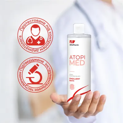 Ельфа Фарм (Elfa Pharm) АтопіМед емульсія для купання пом'якшуюча для сухої та атопічної шкіри дорослих та дітей 400 мл — Фото 6