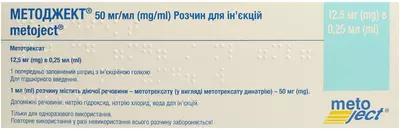 Методжект розчин для ін'єкцій 50 мг/мл шприц 0,25 мл (12,5 мг) №1 — Фото 2