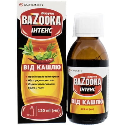 Базука (Bazooka) Интенс травяной эликсир при кашле и боли в горле 120 мл — Фото 1