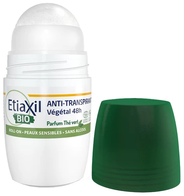 Етіаксіл (Etiaxil) Органічний Біо дезодорант-антиперспірант кульковий захист 48 годин від поту та запаху з ароматом зеленого чаю 50 мл — Фото 2
