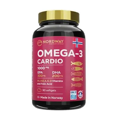 Нордвей Кардио Омега-3 (Nordway Omega-3 Cardio) капсулы мягкие 1000 мг №90 — Фото 1
