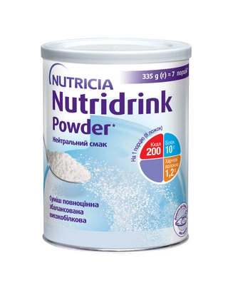 Нутрідрінк Паудер (Nutridrink Powder) ентеральний харчовий продукт з нейтральним смаком 335 г — Фото 1
