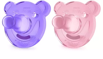 Пустышка Авент (Avent Ultra Air) SCF 343/20 силиконовая ортодонтическая для девочек с 0 до 6 месяцев 2 шт — Фото 1