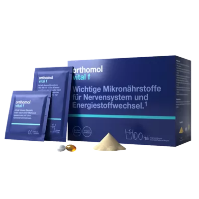 Ортомол Витал Ф (Orthomol Vital F) для женщин гранулы апельсин + таблетки + капсулы на курс 15 дней — Фото 1