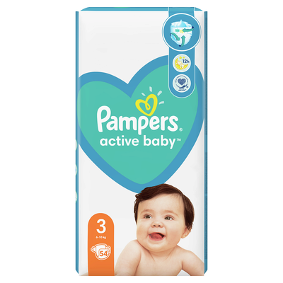 Подгузники для детей Памперс Актив Беби-Драй Миди (Pampers Active Baby-Dry Midi) размер 3 (6-10 кг) 54 шт — Фото 2