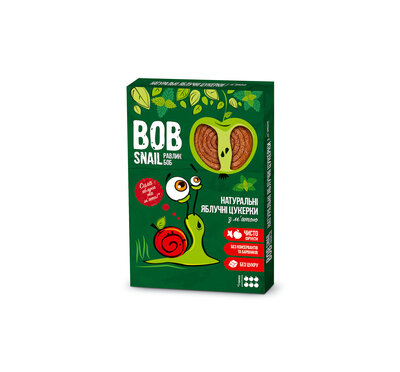 Конфеты натуральные Улитка Боб (Bob Snail) яблоко-мята 60 г — Фото 1