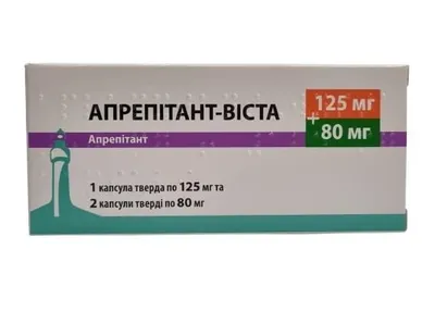 Апрепитант-Виста капсулы комби-упаковка: капсулы по 125 мг №1 + капсулы по 80 мг №2 — Фото 1