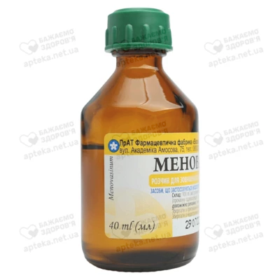 Меновазин розчин спиртовий для зовнішнього застосування флакон 40 мл — Фото 2