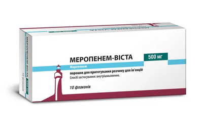 Меропенем-Віста порошок для ін'єкцій 500 мг флакон №10 — Фото 1