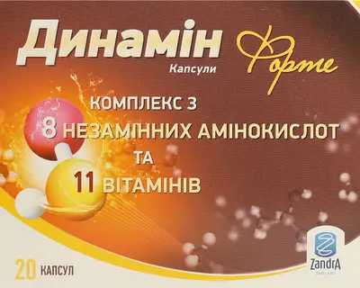 Динамин форте капсулы 870 мг №20 — Фото 1