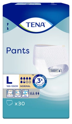 Подгузники-трусы для взрослых Тена Пантс Нормал Лардж (Tena Pants Normal Large) размер 3 30 шт — Фото 1