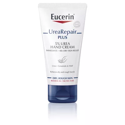 Юцерин (Eucerin) Уреа Ріпеір плюс 5% крем для сухої шкіри рук 75 мл — Фото 1
