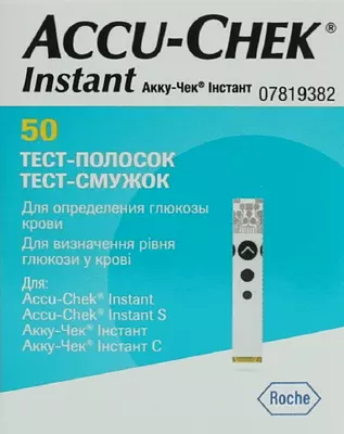 Тест-смужки Акку-Чек Інстант (Accu-Chek Instant) для контролю рівня глюкози у крові 50 шт — Фото 1