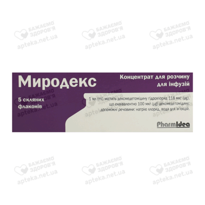 Миродекс концентрат для розчину для інфузій 100 мкг/мл флакон 2 мл №5 — Фото 2