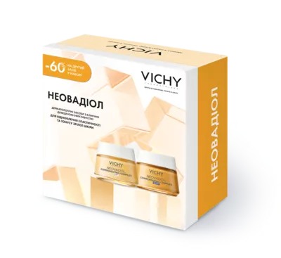 Віши (Vichy) Промо-набір Неовадіол (денний антивіковий крем 50 мл + нічний антивіковий крем 50 мл), -60% на другий засіб у наборі — Фото 2