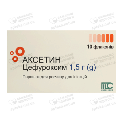 Аксетин порошок для инфузий 1500 мг флакон №10 — Фото 1