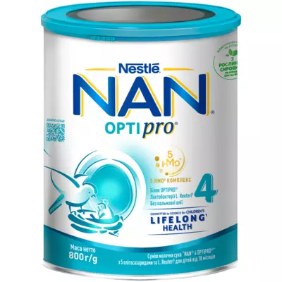 Суміш молочна Нестле Нан 4 (Nestle NAN Optipro) з 18 місяців 800 г — Фото 1