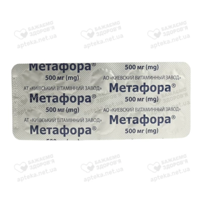 Метафора таблетки покрытые плёночной оболочкой 500 мг №60 — Фото 3