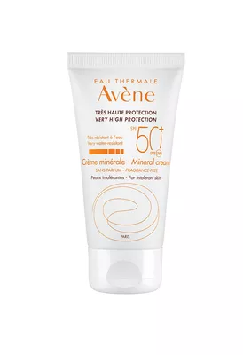 Авен (Avene) Солнцезащитный крем минеральный для гиперчувствительной кожи SPF50+ 50 мл — Фото 1