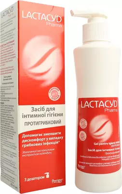 Средство для интимной гигиены Лактацид Фарма (Lactacyd Pharma) Противогрибковый во флаконе с дозатором 250 мл — Фото 3