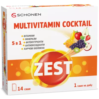 Зест (ZEST) Мультивітамінний коктейль саше №14 — Фото 1