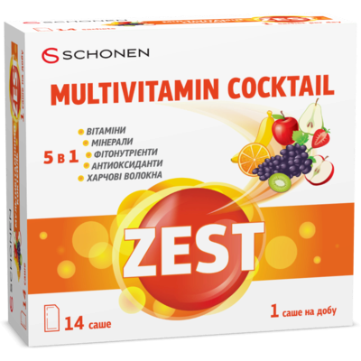 Зест (ZEST) Мультивітамінний коктейль саше №14 — Фото 1