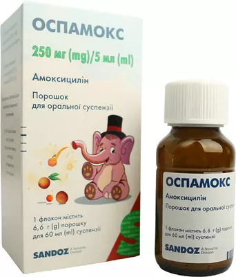 Оспамокс порошок для приготування суспензії 250 мг/5 мл флакон 60 мл — Фото 4