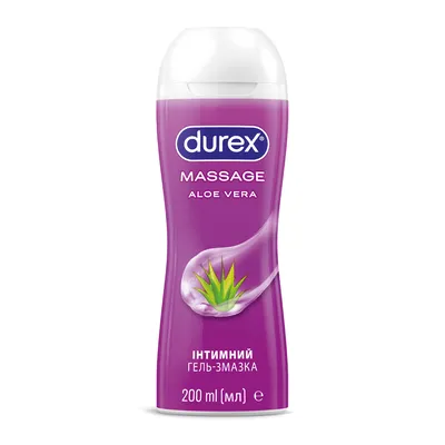 Гель-смазка интимная Дюрекс (Durex Massage Aloe Vera) с алоэ вера 200 мл — Фото 1