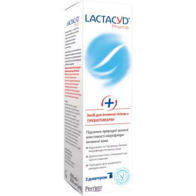 Засіб для інтимної гігієни Лактацид Фарма (Lactacyd Pharma) з Пребіотиками у флаконі з дозатором 250 мл — Фото 2