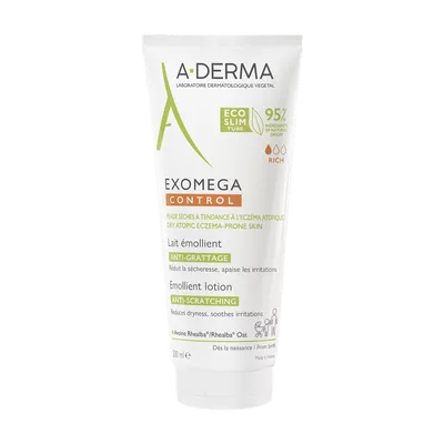 А-Дерма (A-Derma) Екзомега Контрол лосьйон пом'якшуючий для сухої та атопічної шкіри для обличчя та тіла 200 мл — Фото 1