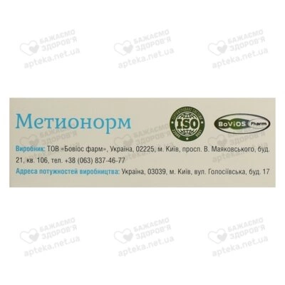 Метионорм капсули 460 мг №30 — Фото 3