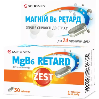 Зест (ZEST) MgB6 ретард тришарові таблетки №30 — Фото 3