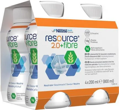 Энтеральное питание Нестле Ресурс (Nestle Resource) 2.0 + Fibre с нейтральным вкусом 200 мл №4 — Фото 1