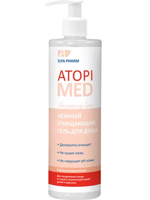 Эльфа Фарм (Elfa Pharm) Атопи Мед гель для душа очищающий для сухой и атопической кожи взрослых и детей 400 мл — Фото 1