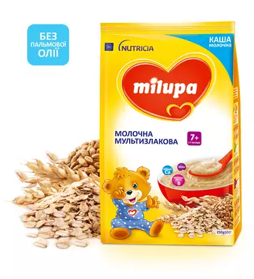 Каша молочная Милупа (Milupa) мультизлаковая с 7 месяцев 210 г — Фото 1