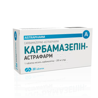 Карбамазепін-Астрафарм таблетки 200 мг №20 — Фото 1