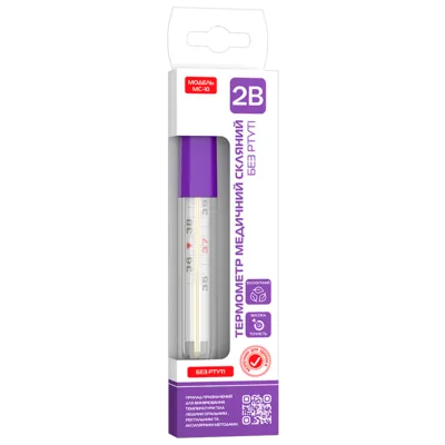 Термометр медицинский 2В МС-10 стекляный безртутный — Фото 1