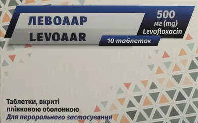 Левоаар таблетки вкриті оболонкою 500 мг №10 — Фото 1